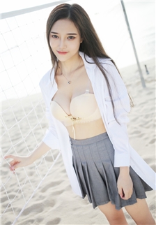 丰满胸部美女唐琪儿沙滩白衬衫真空诱惑极品写真图片