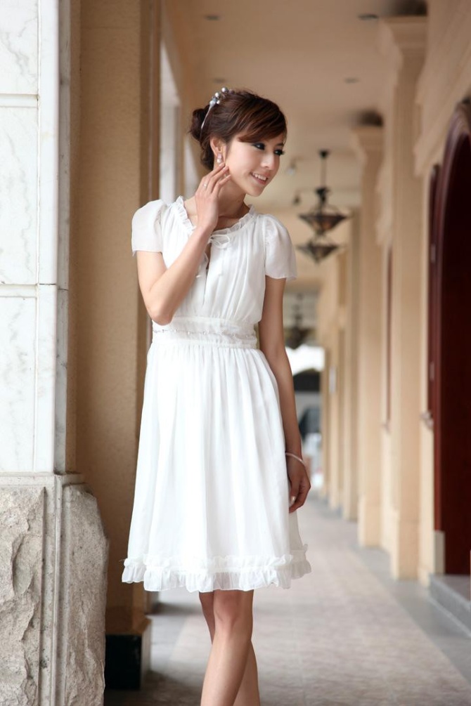 小清新美女白色连衣裙写真图片(第4页)