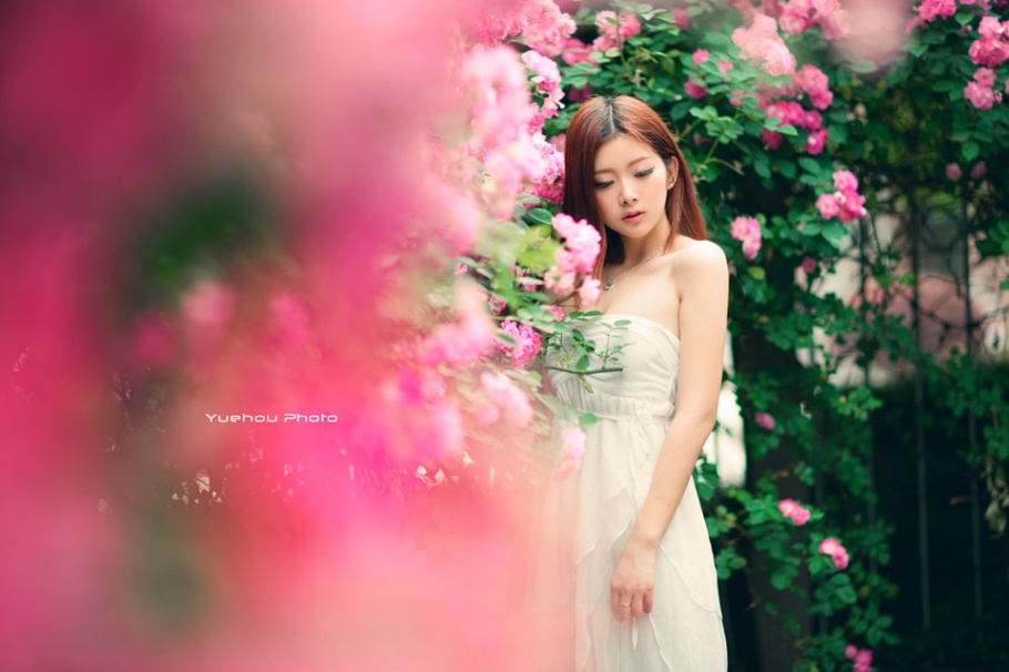 童颜美女蔷薇花园唯美写真照片(第8页)