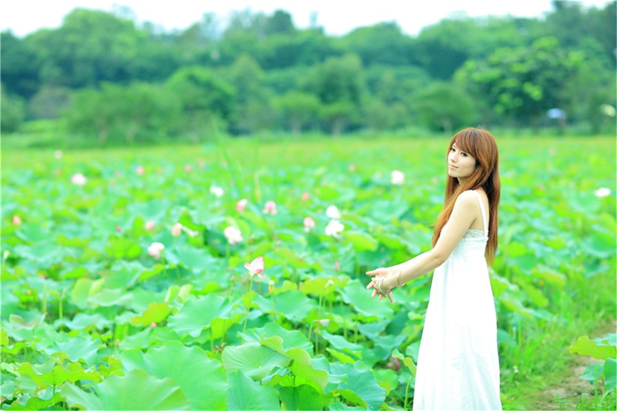 台湾清纯美女小静荷花池唯美写真照片(第19页)