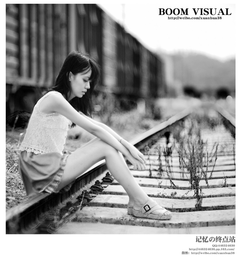 皮肤白皙学生妹铁路边文艺写真图片(第5页)