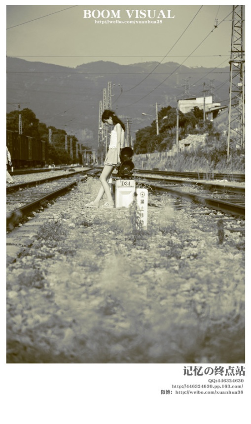 皮肤白皙学生妹铁路边文艺写真图片(第14页)