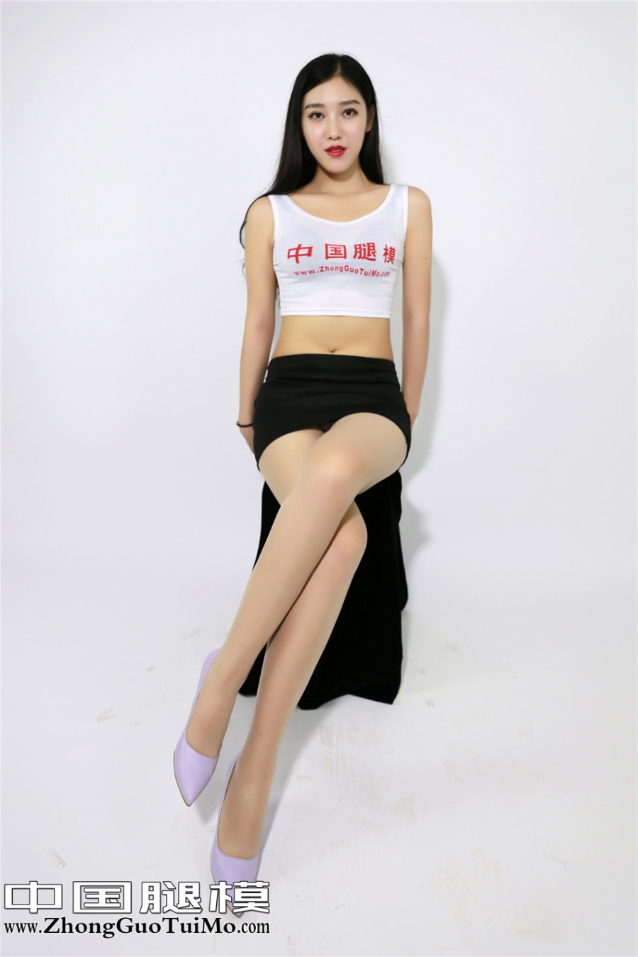 中国腿模美女小琦琦超短裙棚拍写真照片(第4页)