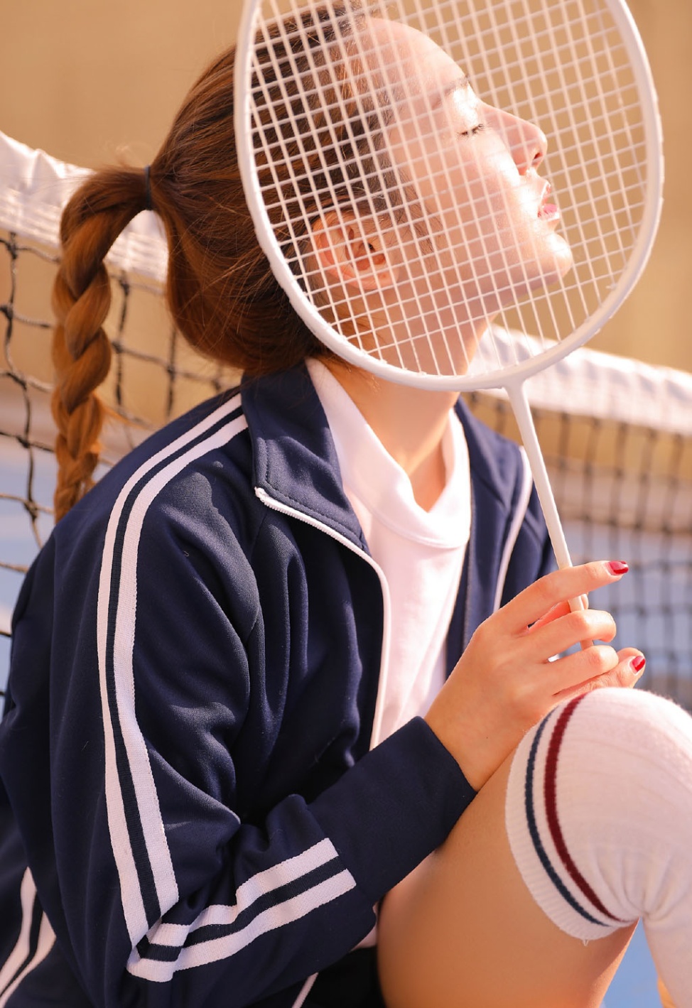 00后学生妹网球运动服阳光写真照片(第2页)