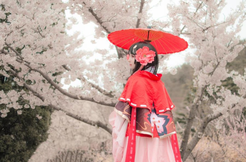 日本美少女户外cosplay阴阳师樱花妖写真图片(第5页)