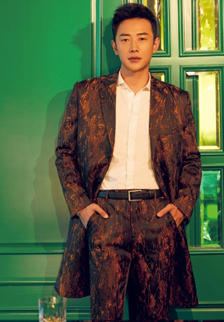 帅气男明星罗晋穿棕色礼服写真图片