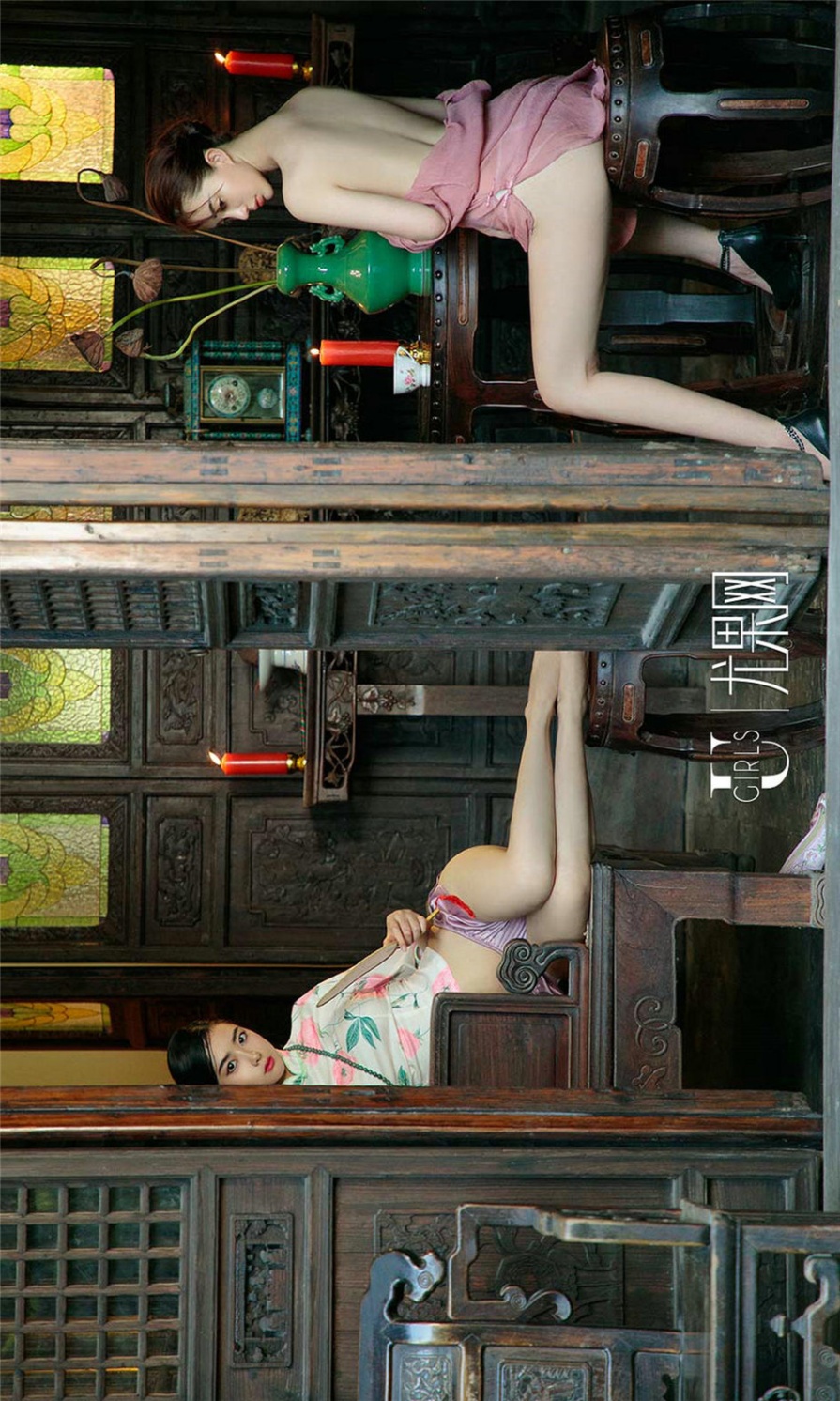 古装旗袍美女方子萱&amp;苏小曼性感内衣肥臀诱惑大胆人体艺术写真(第35页)