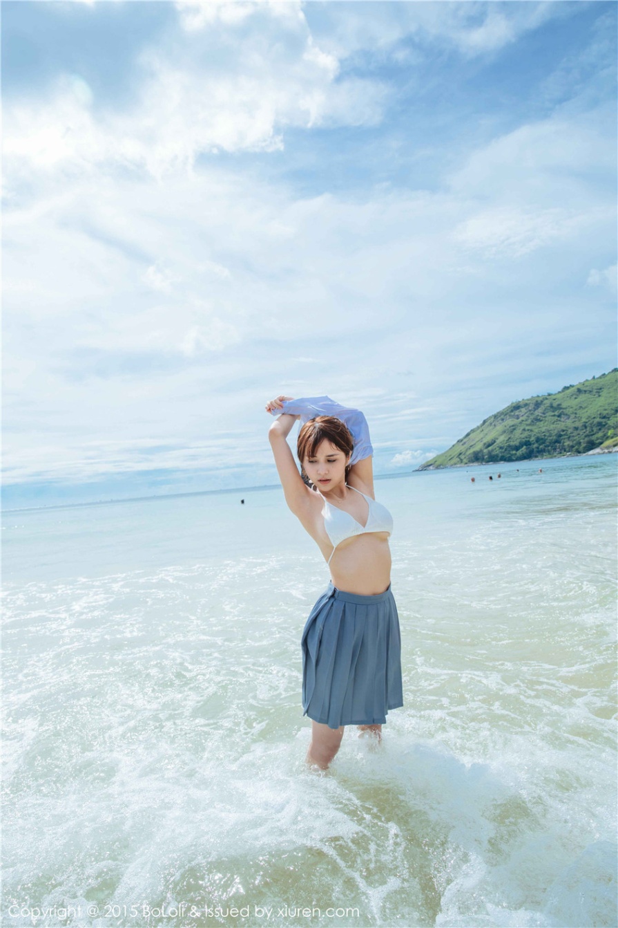 顶级人体模特美女夏美酱JK制服海边湿身写真图片(第34页)