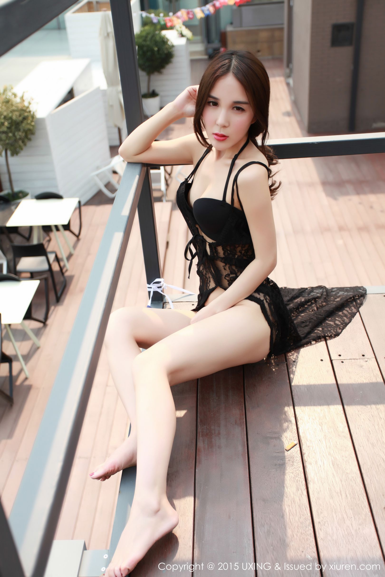 [UXING优星馆] VOL.034 Candy刘美辰 - 情趣黑丝吊裙写真套图[51](第36页)
