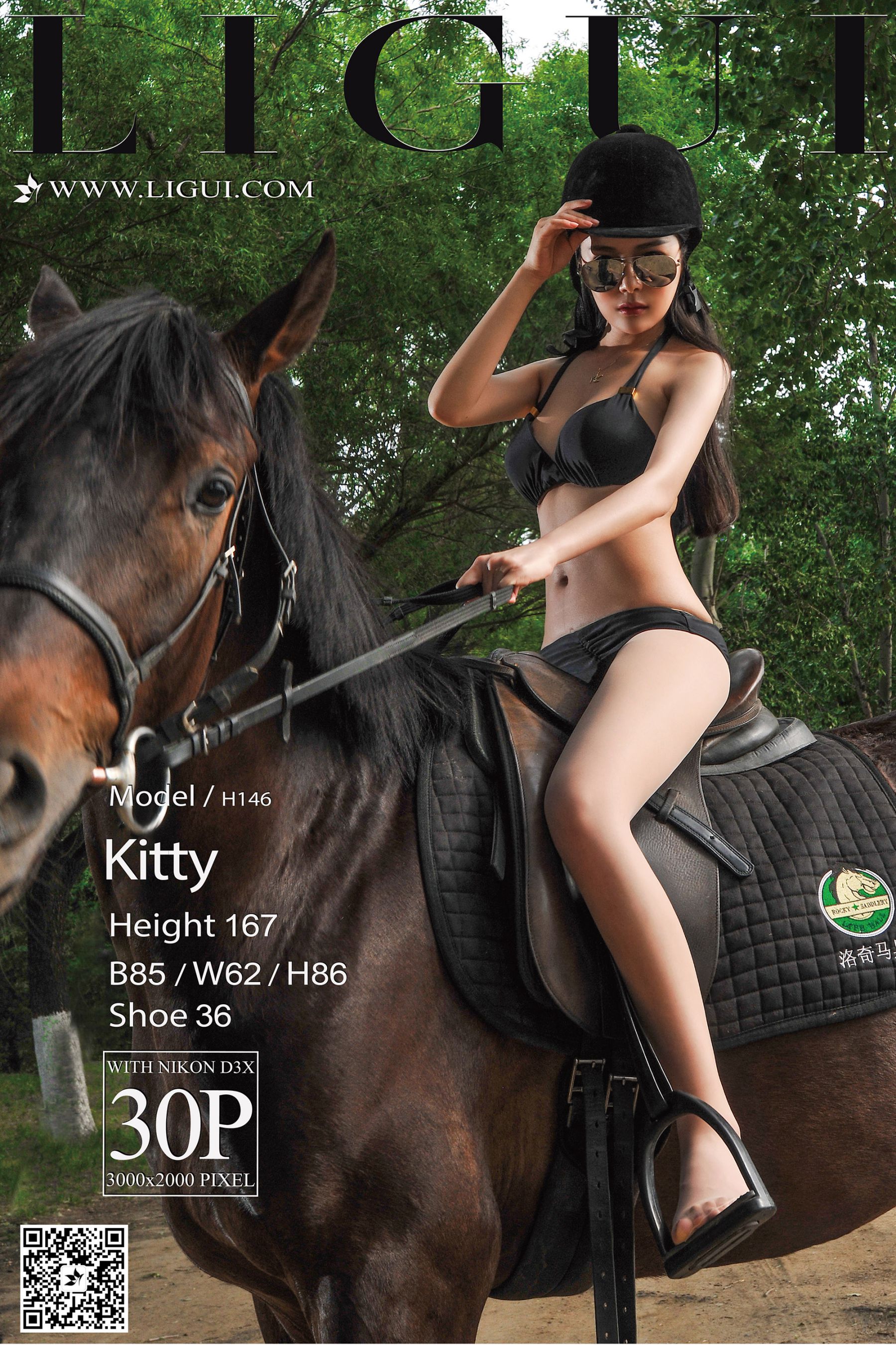 Ligui丽柜 Model Kitty - 骑马的时尚泳装女郎[31](第2页)