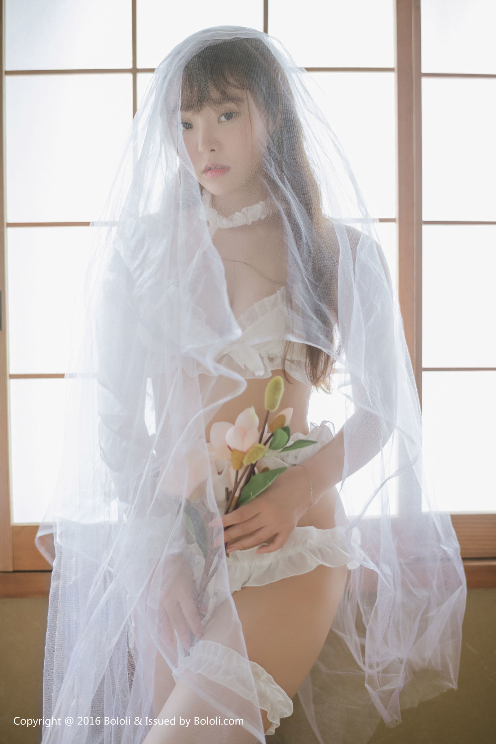 [Bololi波萝社] BOL.090 柳侑绮 - 白纱少女与花 写真套图[41](第20页)