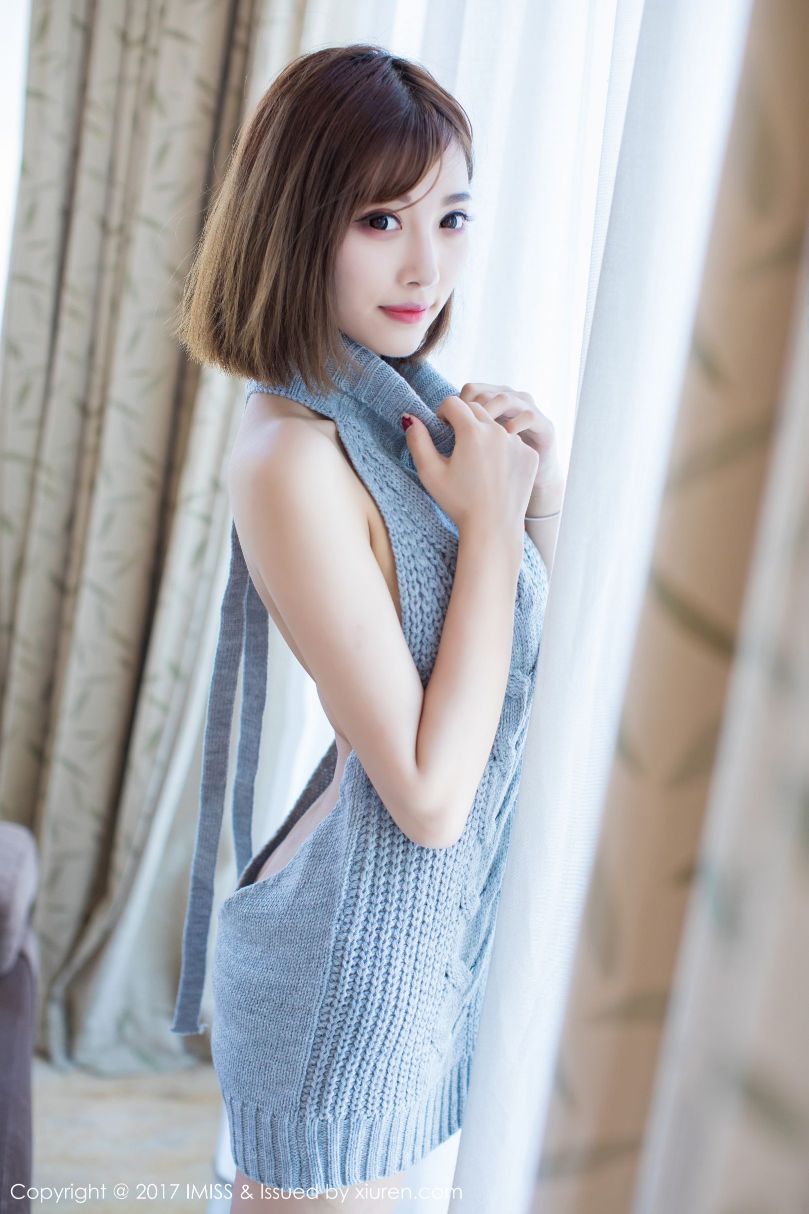 [IMiss爱蜜社] Vol.166 杨晨晨sugar - 蕾丝内衣+开背毛衣 写真套图[43](第23页)