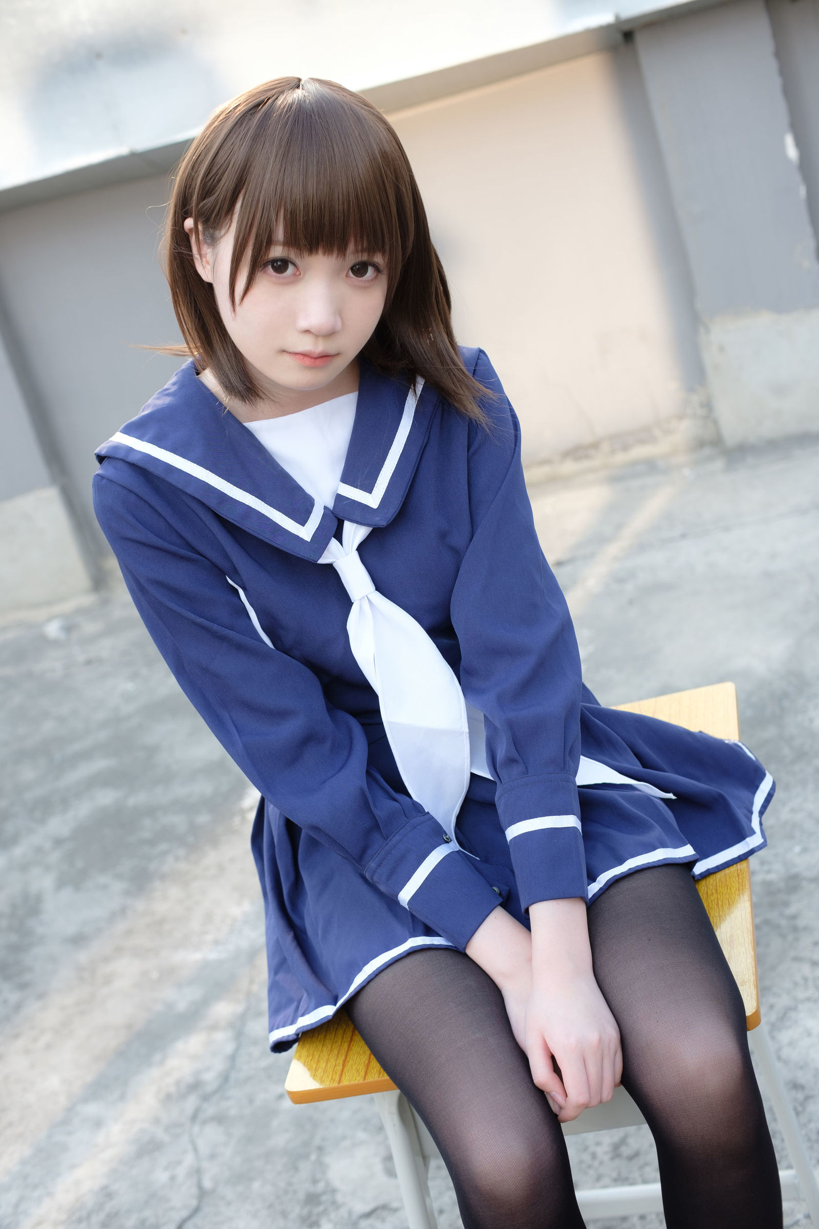 [森萝财团] X-043 天台黑丝水手服 萝莉丝袜写真套图[110](第72页)