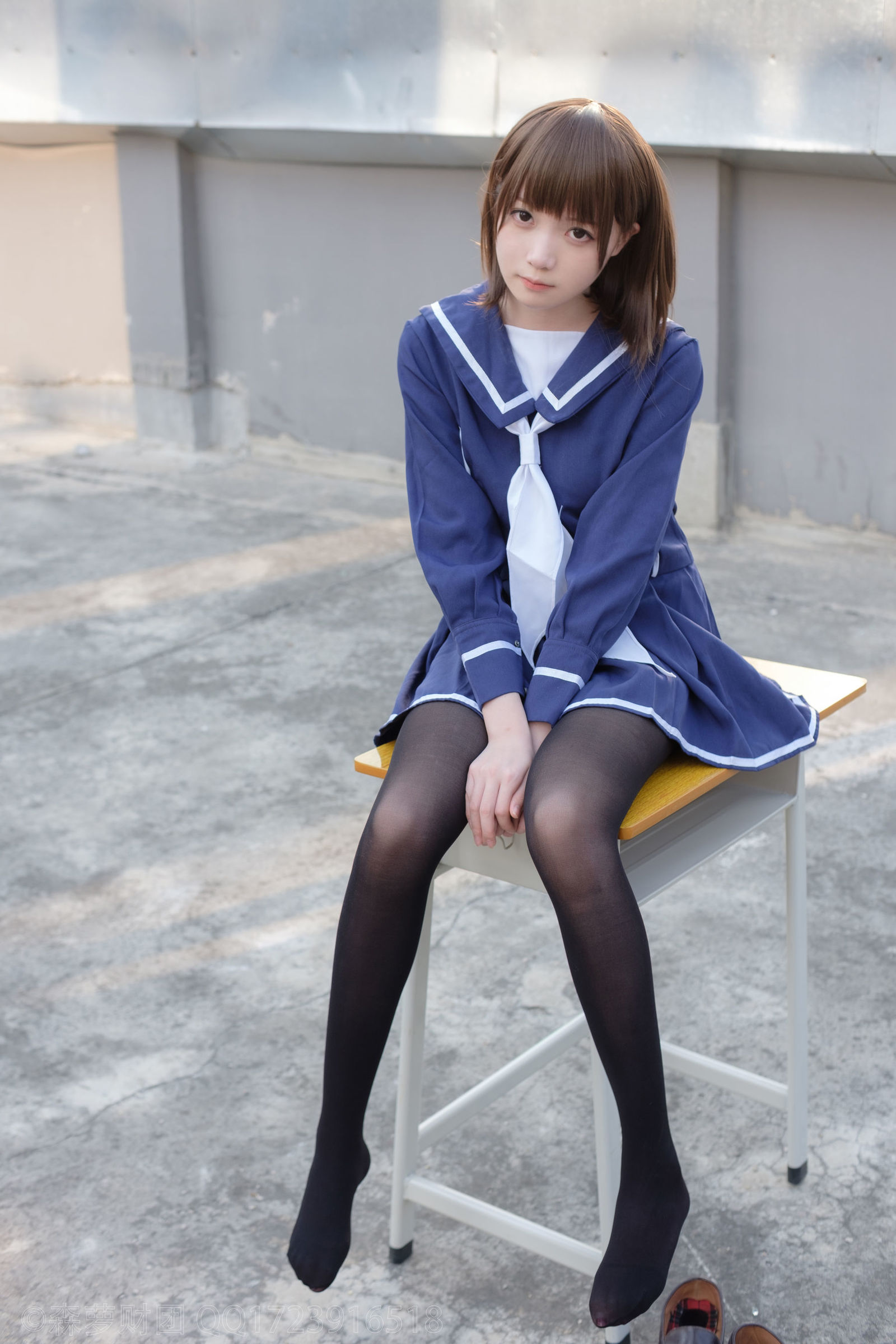 [森萝财团] X-043 天台黑丝水手服 萝莉丝袜写真套图[110](第74页)