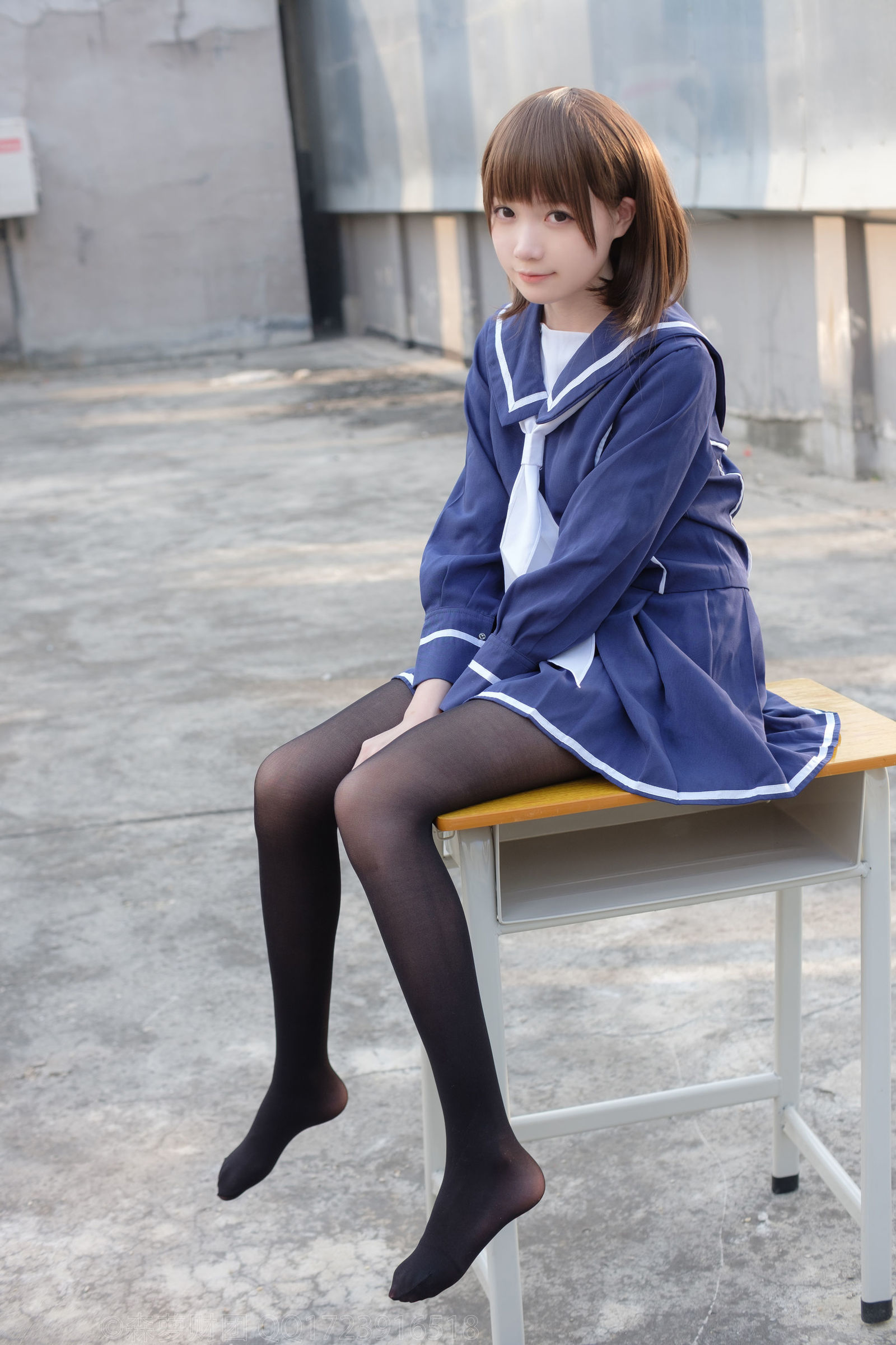 [森萝财团] X-043 天台黑丝水手服 萝莉丝袜写真套图[110](第75页)