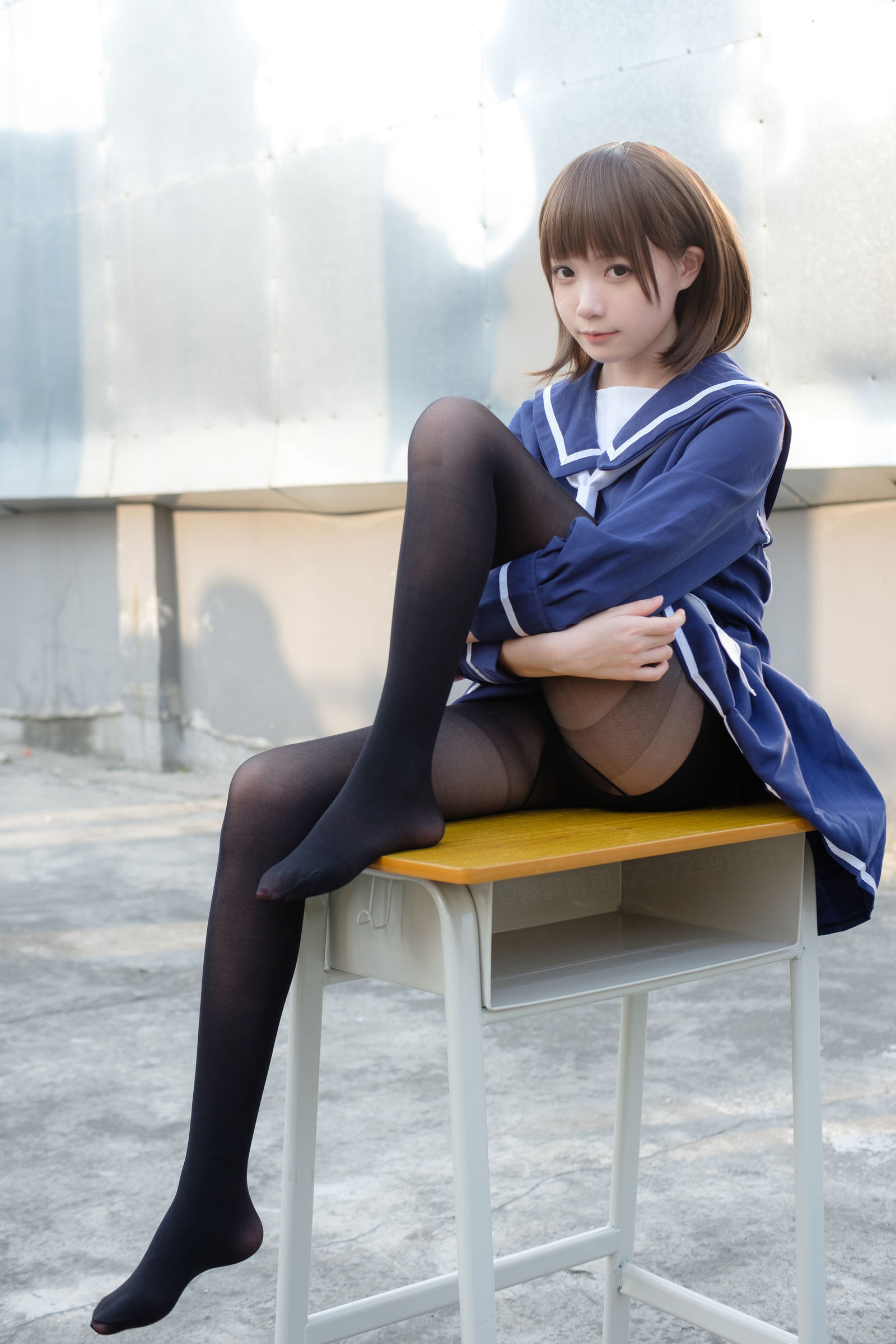 [森萝财团] X-043 天台黑丝水手服 萝莉丝袜写真套图[110](第82页)
